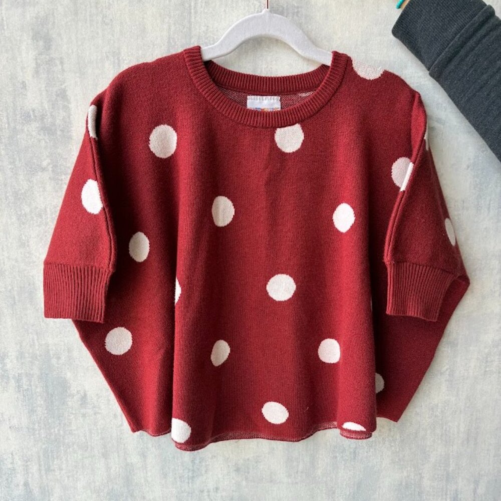 Cartwheels- Toddler polka dot poncho- Red- NWT